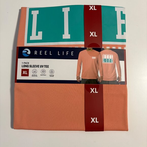 Reel Life Long Sleeve UV Tee XL Coral - Picture 1 of 4